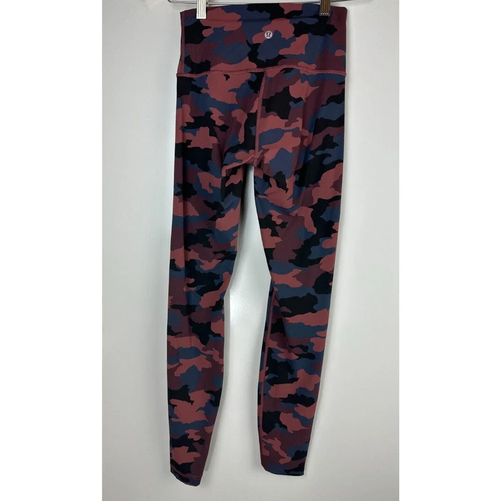 Lululemon Wunder Under High Rise Tight 28" Full On Camo Smoky Red Women's Size 4 - Picture 2 of 13